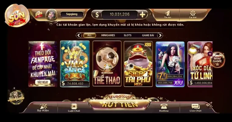 Giới thiệu tổng quan về kho trò chơi Sunwin